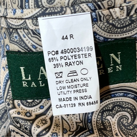 NWT Lauren Ralph Lauren Lela 14RX8188 Men's Tan Blazer Jacket 44 Regular - Picture 11 of 11